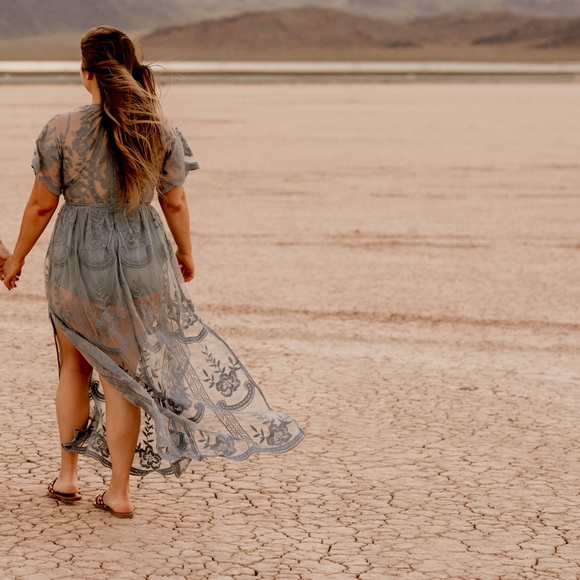 Honey Punch Dusty blue gown - Picture 1 of 2